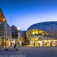 Buy canvas prints of Dusk at The Arc Shopping Centre, Bury St. Edmunds by Chris Richards