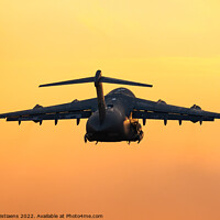 Buy canvas prints of C-17 sunset take-off by Kris Christiaens