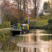 Buy canvas prints of Autumn Kennet & Avon Canal  by Rowena Ko