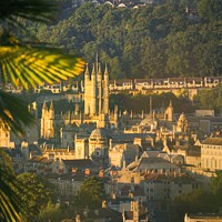 Buy canvas prints of Bath city centre glows in a golden morning sunrise by Rowena Ko