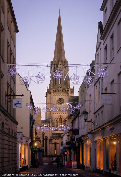 Christmas lights at Green Street, Bath Picture Board by Rowena Ko