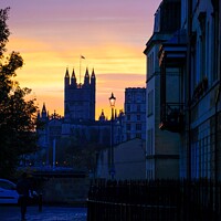 Buy canvas prints of Dusk view of the city with Bath Abbey in distance by Rowena Ko