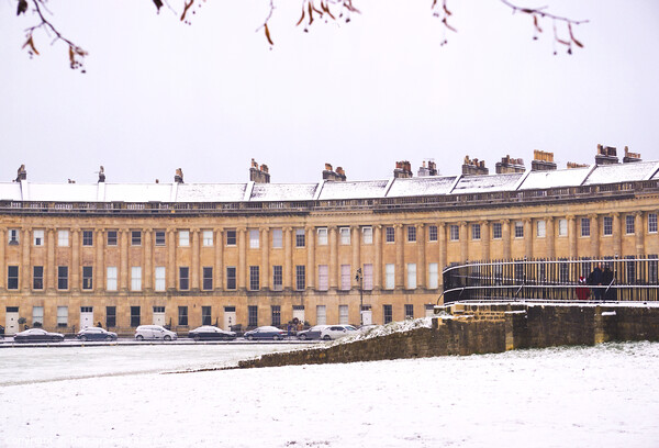 Royal Crescent in snow Picture Board by Rowena Ko