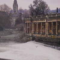 Buy canvas prints of Morning View of the Pulteney Weir  by Rowena Ko