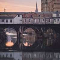 Buy canvas prints of Morning Reflection of the Pulteney Bridge  by Rowena Ko