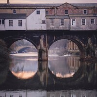 Buy canvas prints of Morning Reflection of the Pulteney Bridge  by Rowena Ko