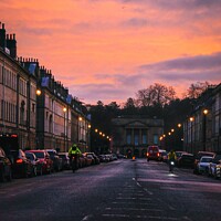 Buy canvas prints of Sunrise at the Great Pulteney Street  by Rowena Ko