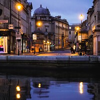 Buy canvas prints of Early morning at the Pulteney Bridge by Rowena Ko