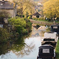 Buy canvas prints of Peaceful Kennet & Avon Canal in Spring  by Rowena Ko