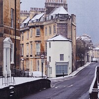 Buy canvas prints of Beautiful River Street in Snow by Rowena Ko