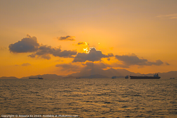 Sunset in Sai Wan near HongKong Island Picture Board by Rowena Ko