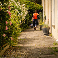 Buy canvas prints of Lyndhurst Terrace, Bath in blooming summer.  by Rowena Ko