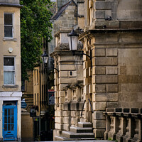 Buy canvas prints of A Peeking view of Abbey Street in Bath by Rowena Ko