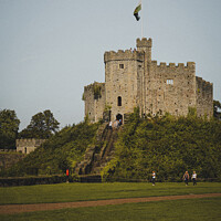 Buy canvas prints of Cardiff Castle: Vibrant Green Panorama by Rowena Ko