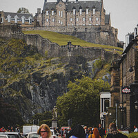 Buy canvas prints of Commanding Edinburgh Castle Panorama by Rowena Ko
