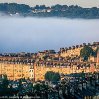 Buy canvas prints of Gold sunlight through morning misty in Bath  by Rowena Ko