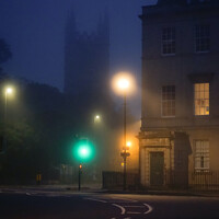 Buy canvas prints of Misty morning on Bathwick Street  by Rowena Ko