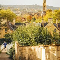 Buy canvas prints of Fall mood photography of UK somerset cotswold city Bath in Golden Autumn  by Rowena Ko