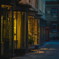 Buy canvas prints of Lightened up Old Bond Street in early morning Bath  by Rowena Ko
