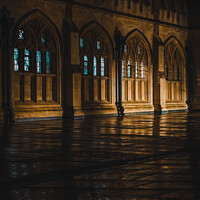 Buy canvas prints of Lightened up Abbey Churchyard in early rainy morning Bath by Rowena Ko