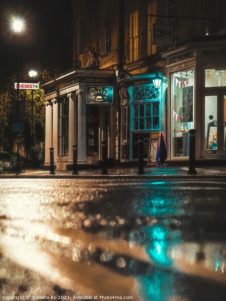 Lightened up Argyle St in early rainy morning Bath Picture Board by Rowena Ko