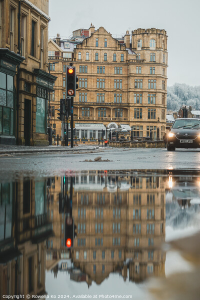 Photography of puddle reflection in cotswold city Bath, somerset, UK Picture Board by Rowena Ko