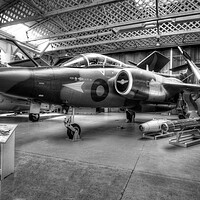 Buy canvas prints of Hawker Siddeley Buccaneer (monochrome) by Dave Urwin