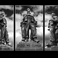 Buy canvas prints of Commando Memorial Triptych (Black) by Dave Urwin