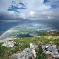 Buy canvas prints of Rainbow Over The Great Glen by Dave Urwin
