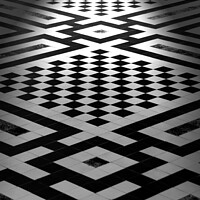 Buy canvas prints of Tiled floor in monochrome by Paul Hopes