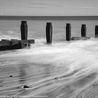 Buy canvas prints of Monochrome Seascape of the East Coast by Traci Habergham
