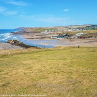 Buy canvas prints of Overlooking Bude in Cornwall by Andrew Denning