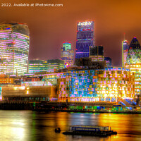 Buy canvas prints of Super HDR - City of London at Night by Daniel Gwalter