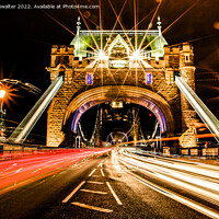 Buy canvas prints of Tower Bridge Traffic by Night by Daniel Gwalter