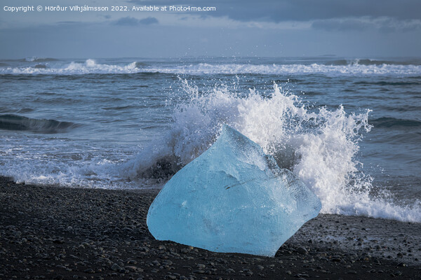 A Wave Splashed into an Iceberg. Picture Board by Hörður Vilhjálmsson