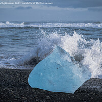 Buy canvas prints of A Wave Splashed into an Iceberg. by Hörður Vilhjálmsson