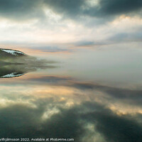 Buy canvas prints of A Foggy Sunset. by Hörður Vilhjálmsson