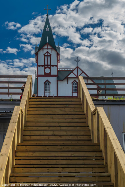 Húsavik, Village Church. Picture Board by Hörður Vilhjálmsson
