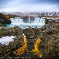 Buy canvas prints of The Majestic Goafoss Waterfall by Hörður Vilhjálmsson