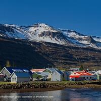 Seydisfjordur Snowy Mountain Landscape,Iceland.