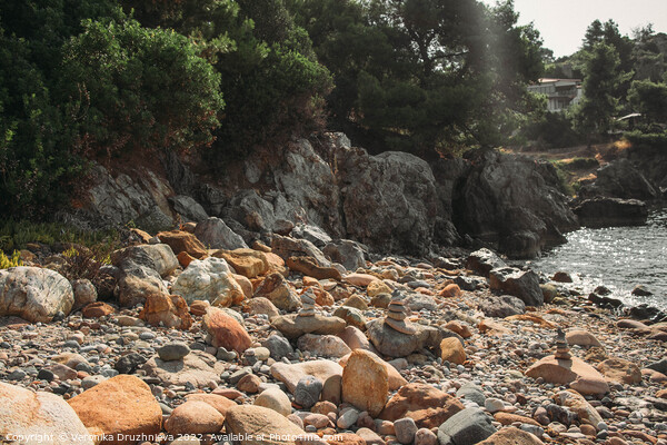Outdoor stonerock. Sea of Greece Picture Board by Veronika Druzhnieva