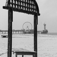 Buy canvas prints of North sea beach in black and white by Veronika Druzhnieva