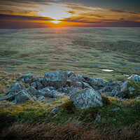 Buy canvas prints of Sunset over the Black Mountains. by Mark Weekes