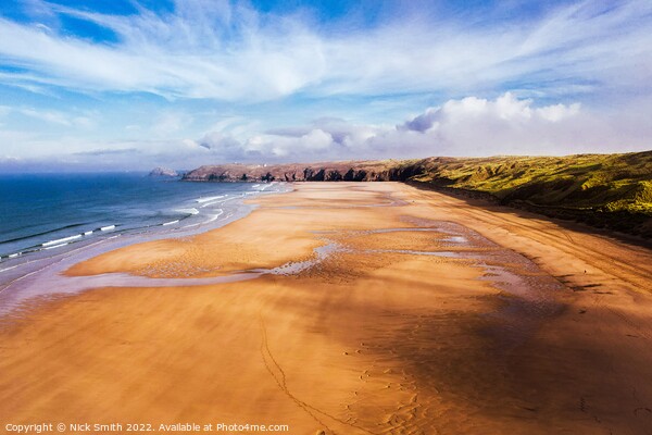 Penhale Sands (Perranporth) Looking towards Ligger Point Picture Board by Nick Smith