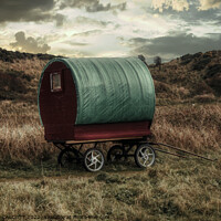 Buy canvas prints of Gypsy Caravan at Port William by STEVEN CALCUTT