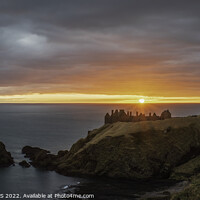 Buy canvas prints of Sunrise at Dunnottar Castle near Stonehaven in Scotland by DAVID FRANCIS