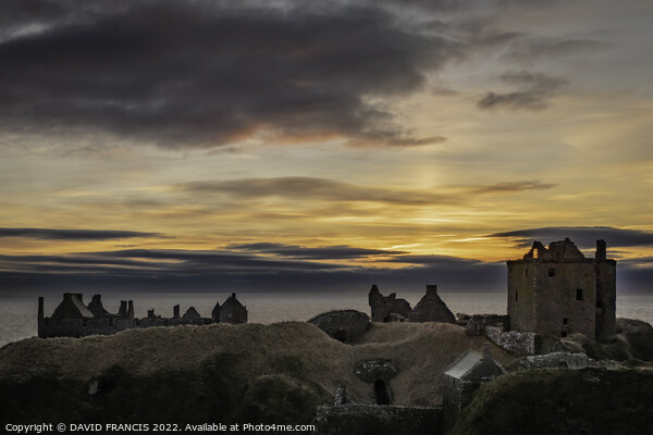Majestic Sunrise at Dunnottar Castle Picture Board by DAVID FRANCIS