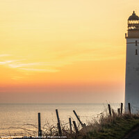 Buy canvas prints of Golden Sunrise at Scurdie Ness Lighthouse by DAVID FRANCIS