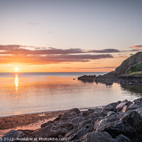 Buy canvas prints of Golden sunrise at the entrance to Stonehaven Harbo by DAVID FRANCIS