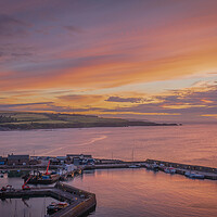 Buy canvas prints of Majestic Sunrise in Stonehaven by DAVID FRANCIS